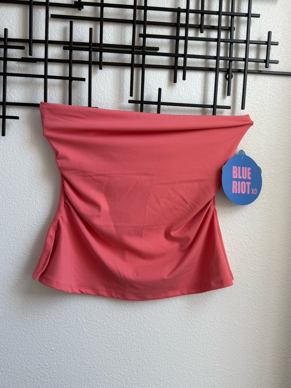 Blue Riot XO Pink Strapless Ruched Tube Top NWT Size Small